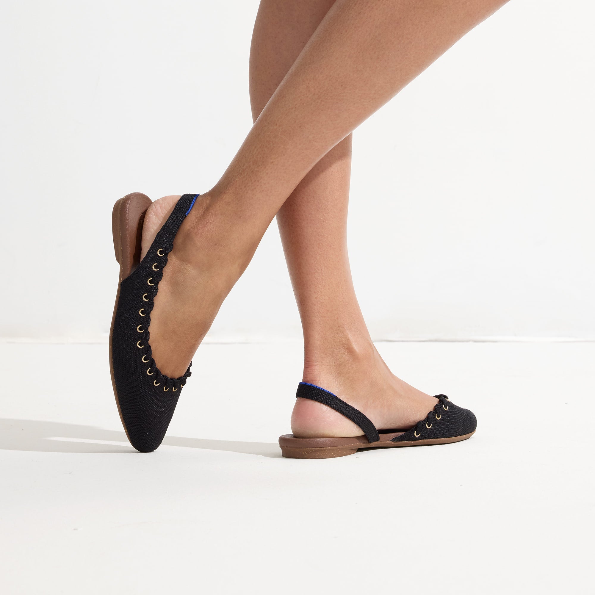 The Almond Slingback - Eyelet Black - Image 3